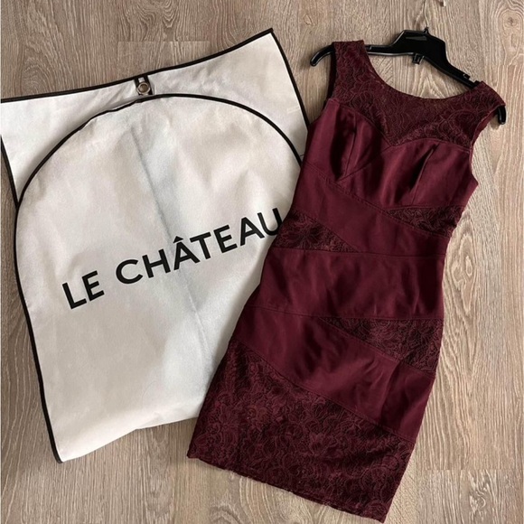 Le Château Burgundy Midi/Knee-Length Dress - Picture 1 of 6